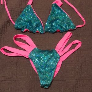 New scrunch butt mermaid color bikini